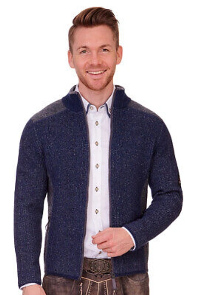 SPIETH &AMP; WENSKY SPIETH & WENSKY TRACHTEN STRICKJACKE HERREN WALK STEINERBERG BLAU BRAUN WOLLE