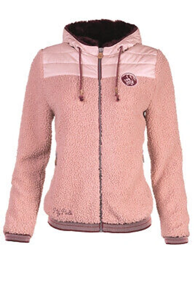 PIZ PALÜ PIZ PALÜ DAMEN PLÜSCHJACKE FALKENSTEIN JACKE ROSA BLOUSON-STIL KAPUZE TASCHEN