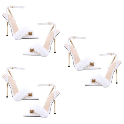 MARKENLOS 3 PAARE SPITZ ZECKEN HOCHHACKIGE SANDALEN WEIBLICHE HOCHHACKIGE SCHUHE