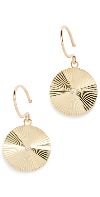 JENNIFER MEYER JEWELRY 18K MINI 70S DISC EARRINGS