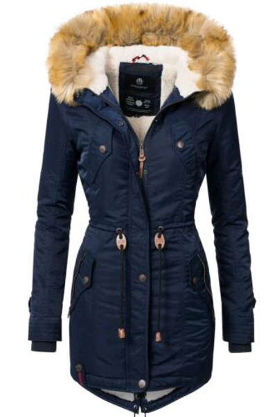 NAVAHOO NAVAHOO LA VIVA DAMEN WINTER PARKA WINTER MANTEL JACKE KUNSTPELZ KAPUZE WARM