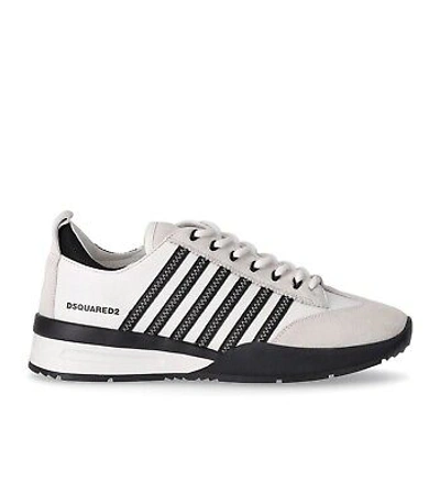 DSQUARED2 DSQUARED2 ORIGINAL LEGEND WEISS SCHWARZ WILDLEDER SNEAKER HERREN