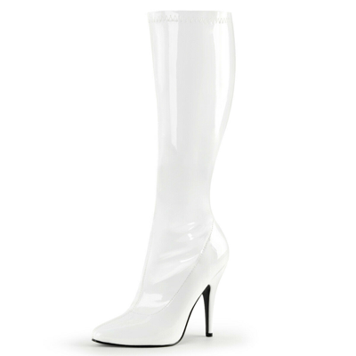 PLEASERUSA, INC. PLEASERUSA HIGH HEELS-KNIESTIEFEL SEDUCE-2000 LACK WEISS