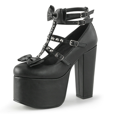 DEMONIA DEMONIA DAMEN GOTHIC LOLITA PLATEAU-PUMPS TORMENT-600 VEGAN SCHWARZ