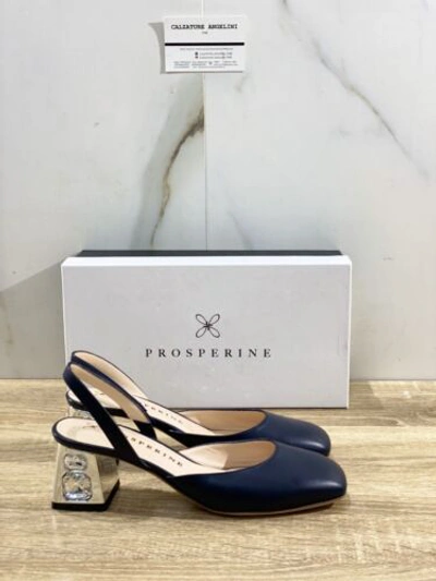 PROSPERINE PROSPERINE SANDALE FRAUEN 8054 LEDER BLAU ABSATZ GIOIELLÒ 36
