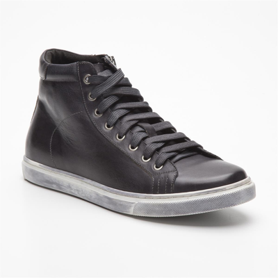 HAMLET HAMLET VITO ALL YEAR GRAU CRUST ANTHRAZIT KNÖCHELHOHER SNEAKER EDLES KALBSLEDER