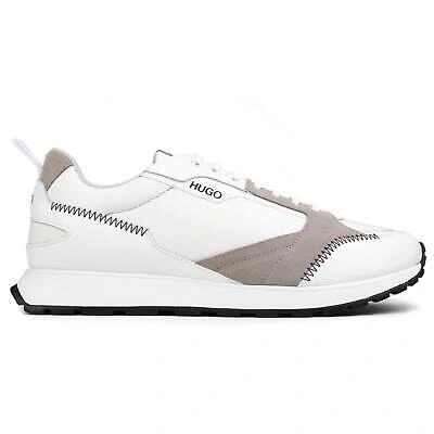 HUGO BOSS HUGO HERREN ICELIN LAUFSCHUHE SNEAKER WEIÃŸ