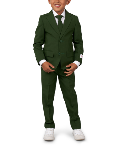 OPPOSUITS TODDLER AND LITTLE BOYS GLORIOUS SOLID COLOR SUIT, 3-PIECE SET INCLUDING BLAZER, PANTS AND CLIP-ON-T