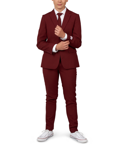 OPPOSUITS BIG BOYS BLAZING SOLID COLOR SUIT, 3-PIECE SET INCLUDING BLAZER, PANTS AND CLIP-ON-TIE