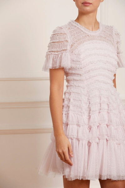 NEEDLE & THREAD NEEDLE & THREAD VALENTINE RUFFLE MICRO MINI DRESS