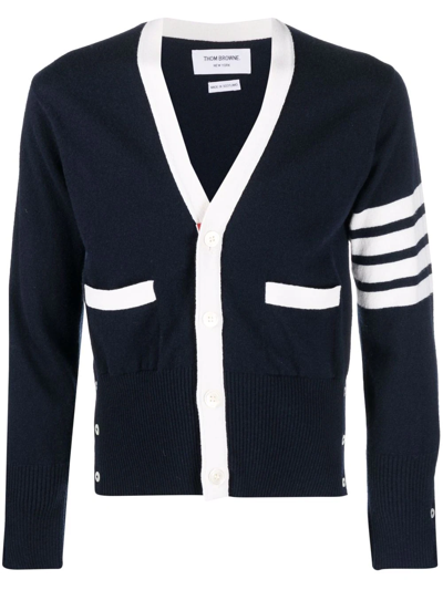 THOM BROWNE 4-BAR CASHMERE CARDIGAN