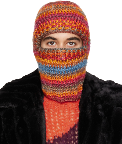 ANNA SUI SSENSE EXCLUSIVE ORANGE CROCHET BALACLAVA