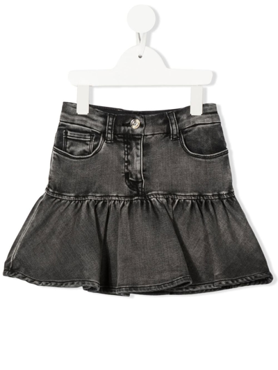 MONNALISA X DISNEY RUFFLED DENIM SKIRT