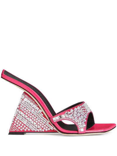 GIUSEPPE ZANOTTI 105MM SHINE WEDGE SANDALS