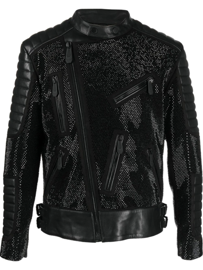 PHILIPP PLEIN LEATHER DISCO BIKER JACKET