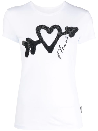 PHILIPP PLEIN CRYSTAL-EMBELLISHED LOGO T-SHIRT