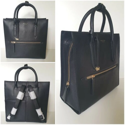 RADLEY RADLEY BLACK BACKPACK. "ARLINGTON COURT", SOFT LEATHER, MEDIUM. RRP £249
