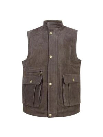 HOGGS OF FIFE HOGGS OF FIFE LOMOND LEATHER WAISTCOAT CHOCOLATE COATS & JACKETS (57988) MEN'S