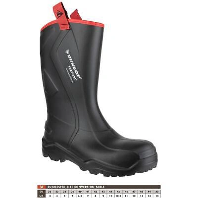 DUNLOP DUNLOP PUROFORT+ RUGGED FULL SAFETY WELLINGTONS BLACK
