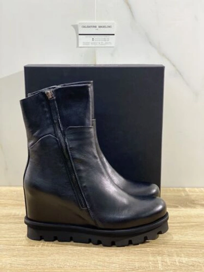 PATRIZIA BONFANTI PATRIZIA BONFANTI BOOTS WOMAN FREYA WEDGE BLACK LEATHER EXTRA LIGHT 38