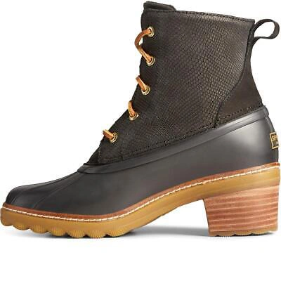 SPERRY SPERRY SALTWATER HEEL SNAKE ANKLE BOOT BLACK