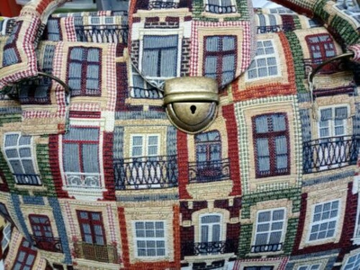 BESPOKE DUTCH HOUSES TAPESTRY CARPET BAG MARY POPPINS STYLE ORIGINAL GIFT
