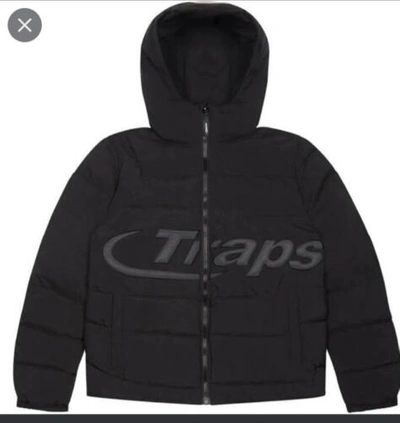 TRAPSTAR TRAPSTAR HYPERDRIVE HOODED PUFFER JACKET BLACK REFLECTIVE COAT - SIZE S, M, L.