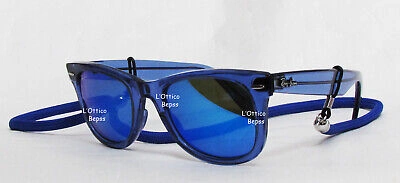RAY BAN RAY BAN 0RB2140 6587 50 WAYFARE BLUE CLEAR LENS MIRROR BLUE