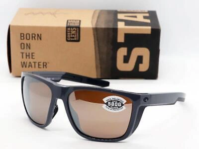 COSTA DEL MAR COSTA DEL MAR FERG SUNGLASSES GRAY FRAME / SILVER MIRROR 580G GLASS LENS