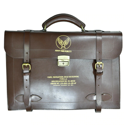 A4 FIVESTAR LEATHER REPRO WWII TYPE A-4 NAVIGATOR'S DEAD RECKONING BRIEFCASE BAG