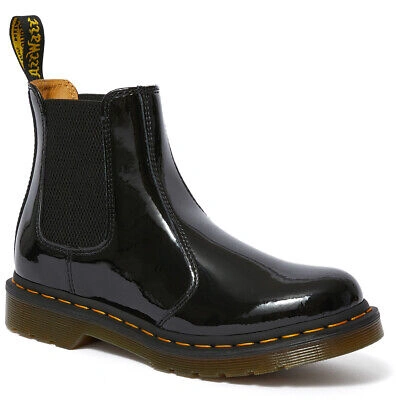 DR. MARTENS LADIES DR MARTENS 2976 PATENT LAMPER ELASTIC CASUAL FLAT CHELSEA BOOTS ALL SIZES