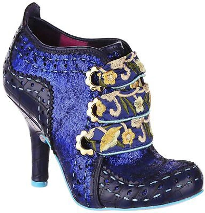 IRREGULAR CHOICE IRREGULAR CHOICE ABIGAILS FLOWER PARTY BLUE GOLD WOMENS ANKLE BOOTS