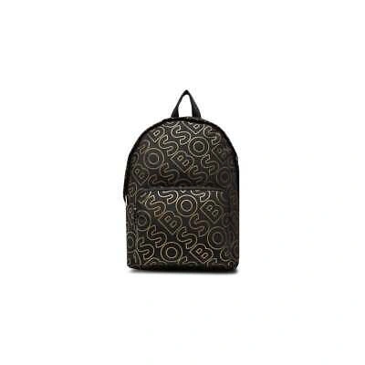 HUGO BOSS HUGO BOSS CATCH_LN ALLOVER LOGO BLACK/GOLD BACKPACK