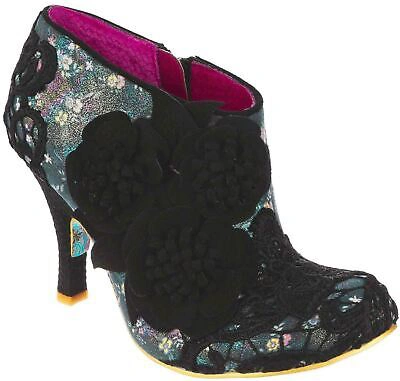 IRREGULAR CHOICE IRREGULAR CHOICE CHEEKY MOOSE BLACK FLORAL WOMENS SHOES