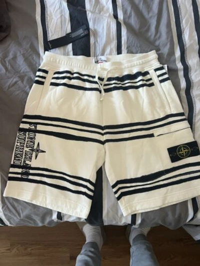 STONE ISLAND STONE ISLAND X SUPREME SHORTS (WHITE/ SMALL ) 32/34 WAIST