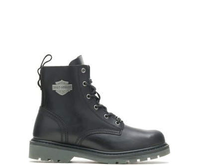 HARLEY-DAVIDSON HARLEY DAVLDSON ASHERTON MEN'S BLACK LEATHER 5" LACE UP BIKER RIDING ANKLE BOOTS