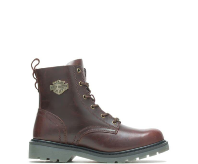 HARLEY-DAVIDSON HARLEY DAVLDSON ASHERTON MEN'S BROWN LEATHER 5" LACE UP BIKER RIDING ANKLE BOOTS