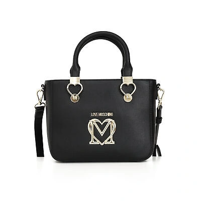 MOSCHINO WOMAN HANDBAG LOVE MOSCHINO BLACK FAUX LEATHER FOR WOMEN BAG WITH SHOULDER STRAP