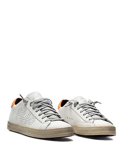 P448 MEN'S SHOES SNEAKERS P448 B JOHN M WHITE ORANGE WHITE