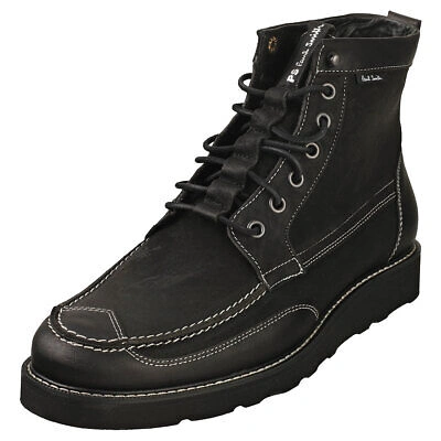 PAUL SMITH PAUL SMITH TUFNEL MENS BLACK ANKLE BOOTS - 8 UK
