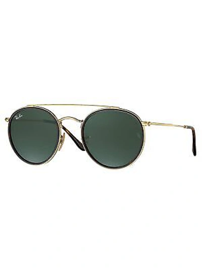 RAY BAN RAY-BAN MEN'S ROUND DOUBLE BRIDGE METAL SUNGLASSES, GOLD