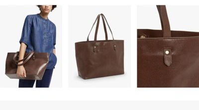 JOHN LEWIS WITH TAG TAN LEATHER STYLISH TOTE BAG BY JOHN LEWIS RRP £159