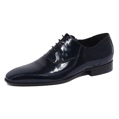 PRINCIPE DI MILANO 0877J SCARPA CLASSICA UOMO BLUE PRINCIPE DI MILANO BRUSHED LEATHER SHOE MAN