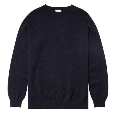SUNSPEL SUNSPEL LAMBSWOOL CREW NECK KNIT DARK NAVY MOULINE - SALE