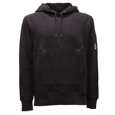 C.P. COMPANY 1646AL FELPA UOMO C.P. COMPANY MAN COTTON HOODED SWEATSHIRT BLACK