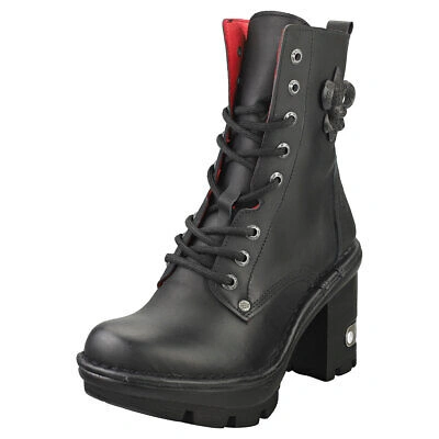 NEW ROCK ROCK M-NEOTYRE07-S1 UNISEX BLACK ANKLE BOOTS