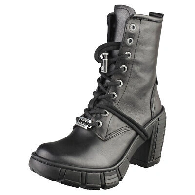 NEW ROCK ROCK M-TRCASCO007-S2 WOMENS BLACK ANKLE BOOTS