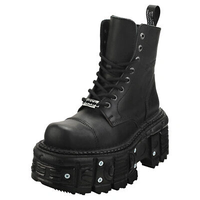 NEW ROCK ROCK M-TANK083-C1 UNISEX BLACK PLATFORM BOOTS