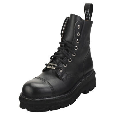 NEW ROCK ROCK MILITARY STYLISH BOOTS UNISEX BLACK CLASSIC BOOTS