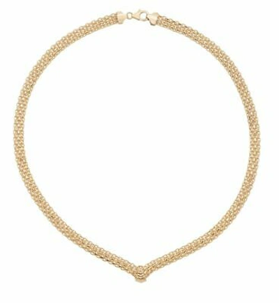 MARKENLOS 9CT GELBGOLD DAMEN 43.2CM HALSKETTE NEU